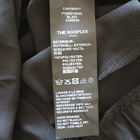 The Kooples Black V-Neck Button-Peplum Blouse - Picture 9 of 10